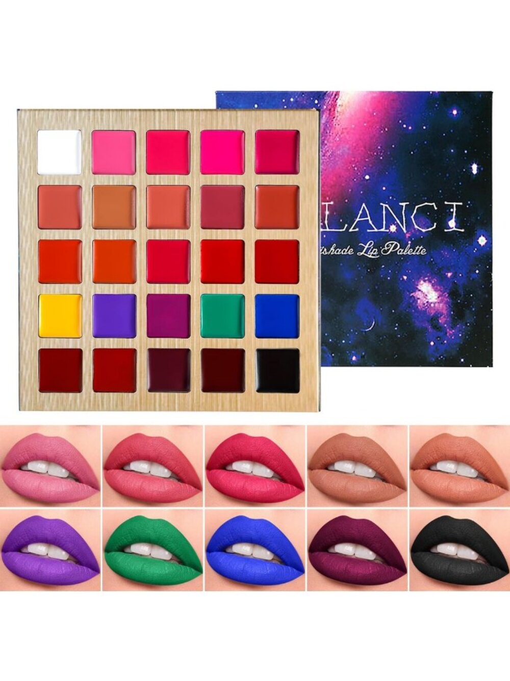 25 Color Lipstick Palette - Nude, Red, Peach & Pink Shades, Moisturizing, Long